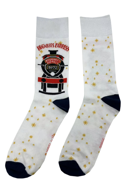 Licensed Harry Potter Hogwart Express Mens Crew Socks, White Colour, Size 6-11(39-46 Euro)