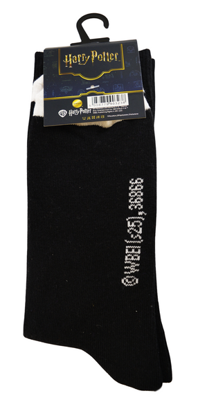 Licensed Harry Potter Hedwig Letter Mens Crew Socks, Owl Letter, Black Colour, Size 6-11 (39-46 Euro)