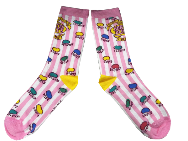 Licensed Harry Potter Bertie Botts Ladies Crew Socks, Pink Colour, Size 4-7 (36-41 Euro), Flavoured Beans