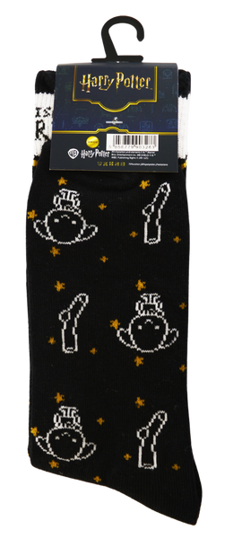 Licensed Harry Potter Dobby Mens Crew Socks, Free Elf, Black Colour, Size 6-11 (39-46 Euro)