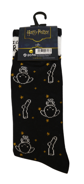 Licensed Harry Potter Dobby Mens Crew Socks, Free Elf, Black Colour, Size 6-11 (39-46 Euro)