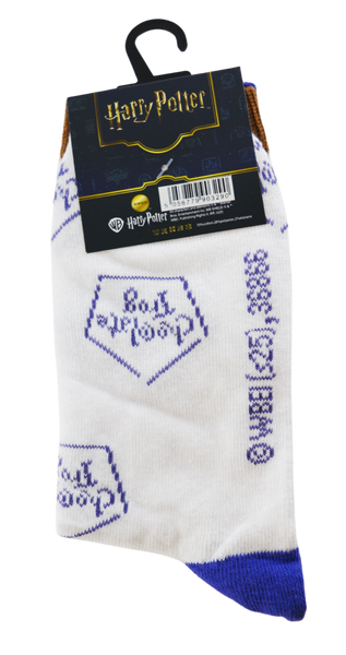 Licensed Harry Potter Chocolate Frog Ladies Crew Socks, Colour White, Size 4-7 (35-38 Euro)