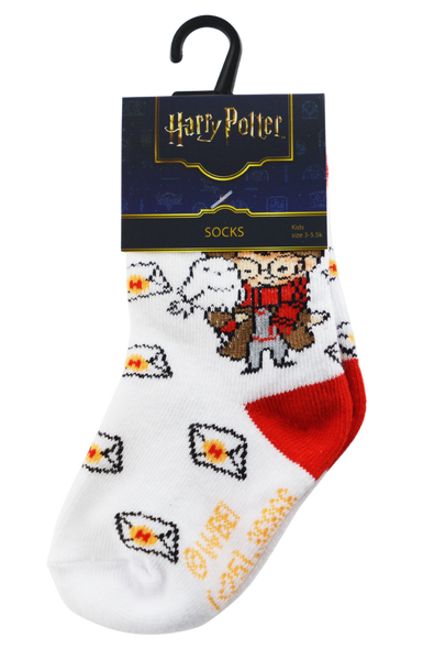 Licensed Harry Potter Chibli Baby(6-12 months) and kids(3-5.5) crew socks, white and coloured