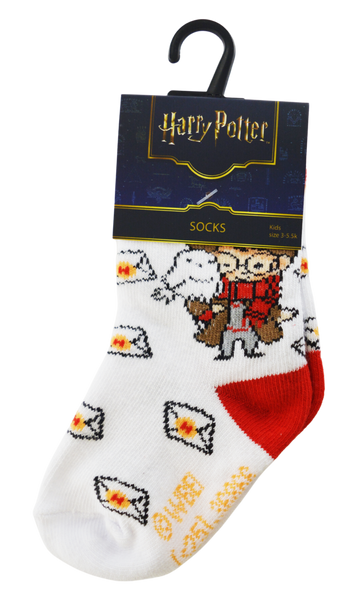Licensed Harry Potter Chibli Baby(6-12 months) and kids(3-5.5) crew socks, white and coloured