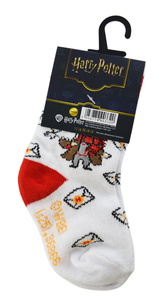 Licensed Harry Potter Chibli Baby(6-12 months) and kids(3-5.5) crew socks, white and coloured