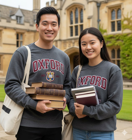 OU201 Unisex Licensed Oxford University Sweatshirt Charcoal