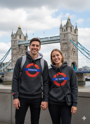 TFL129 Licensed Unisex London Roundel Embroidered Hooded Sweatshirt - British Heritage Brands