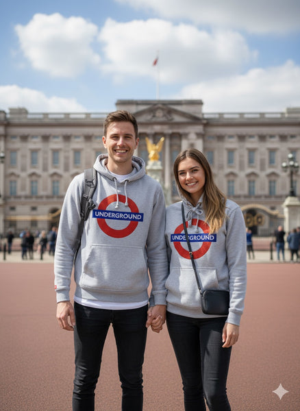 TFL129 Licensed Unisex Underground Embroidered Hooded Sweatshirt - British Heritage Brands