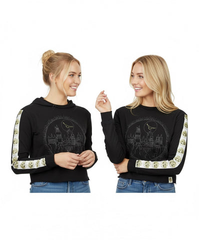Harry Potter Ladies/Girls Licensed Hogwarts Sweatshirt Crop top with Diamante