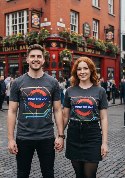 Licensed TFL103C Unisex Artistic Mind the Gap T Shirt Charcoal-New