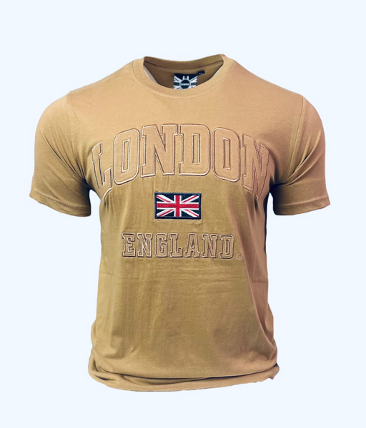 Free UJ Pin Badge NEW LE105 Unisex London England Applique Embroidery T Shirt Desert Storm