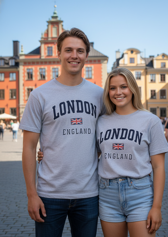 LE105GN Unisex London england Applique Embroidery T Shirt