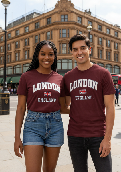LE105MOW Unisex London england Applique Embroidery T Shirt