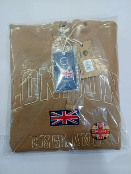 Free Union Jack Pin Badge Unisex London England Sweatshirt Desert Storm