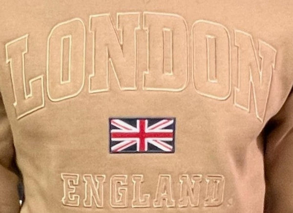 Free Union Jack Pin Badge Unisex London England Sweatshirt Desert Storm XS to 4XL