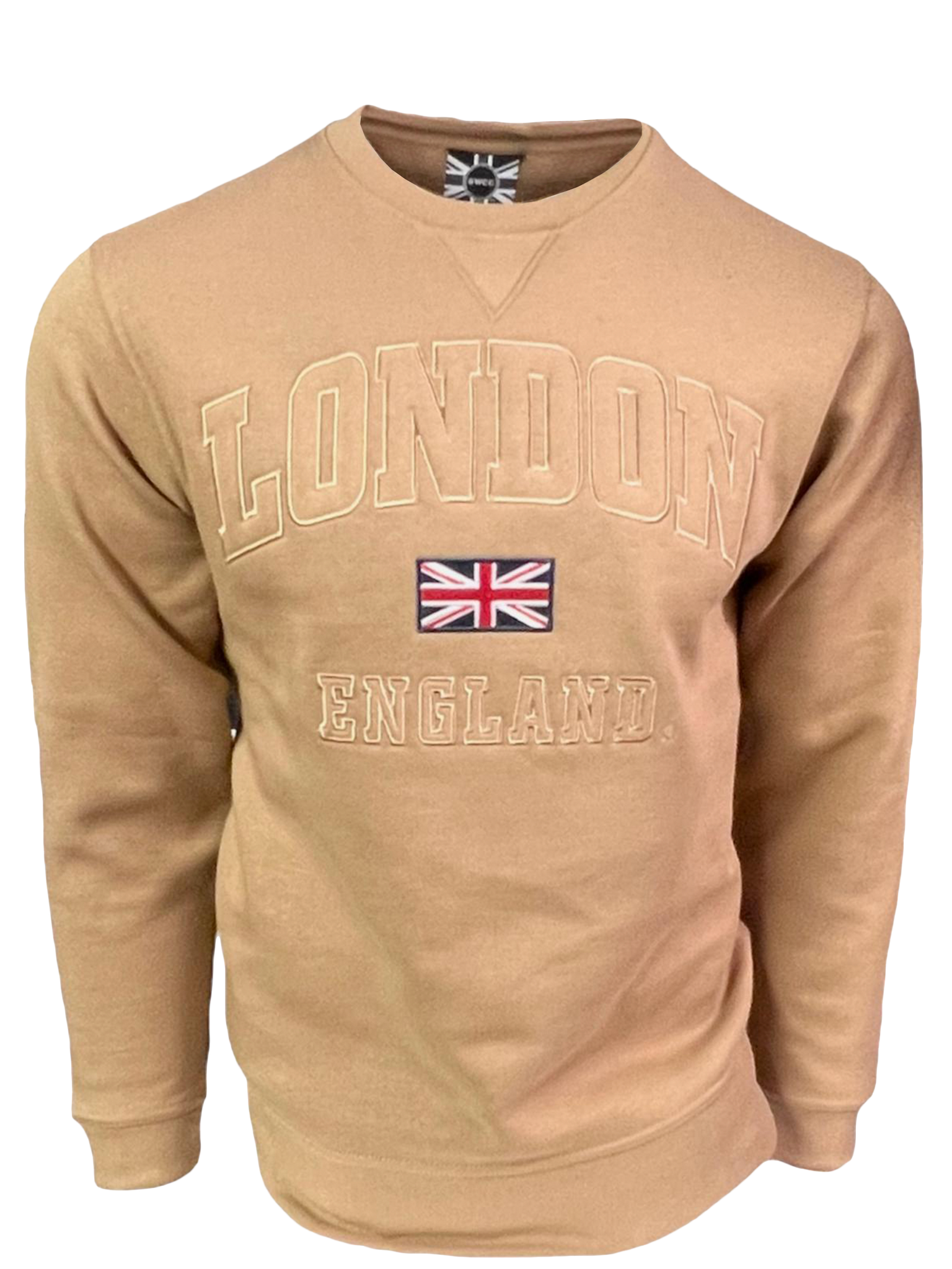 Free Union Jack Pin Badge Unisex London England Sweatshirt Desert Storm XS to 4XL