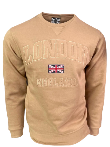 Free Union Jack Pin Badge Unisex London England Sweatshirt Desert Storm XS to 4XL