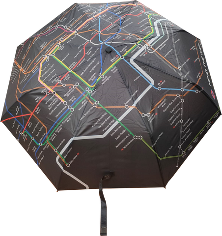 Licensed London Underground tube Map Print mini umbrella with packed in sleeve bag