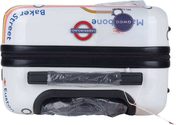 GWCC Licensed London Underground, 3 Piece Suitcase Set 20 inches(Cabin Size), 24,28 inches Tube map Print, ABS + PC Shell, TSA Locks, 360 Wheels Locks, UG Zip Holder, Blue Lining, Zipped Luggage
