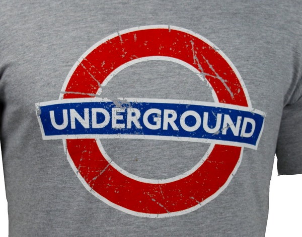 Licensed TFL101GUND Unisex London Undergound T Shirt Grey