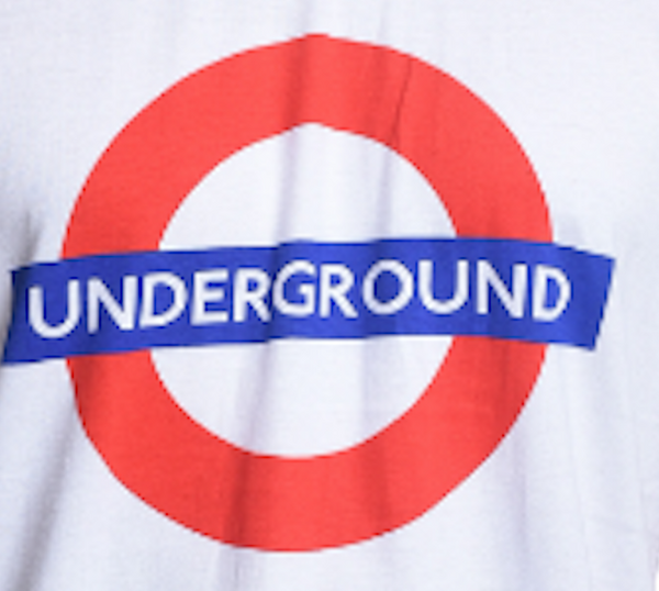 Licensed Unisex London Underground Famous Roundel t-shirt, colour optic white, sizes XS to 4XL