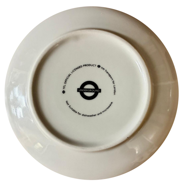 London Underground printed Tube Map Decorative porcelian Plate, Round, Licensed, 12cm and 20cm, hang and with stand - British Heritage Brands