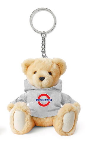Licensed Underground 11CM Teddy Bear Keyring with real hoodie embroidered in 3 Styles Mind the Gap, Underground, London