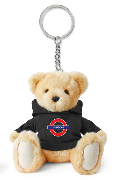 Licensed Underground 11CM Teddy Bear Keyring with real hoodie embroidered in 3 Styles Mind the Gap, Underground, London
