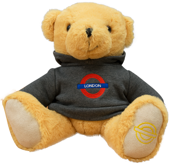 Licensed Underground 25CM Teddy Bear with real hoodie embroidered in 3 Styles Mind the Gap, Underground, London
