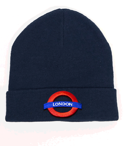 Licensed London Underground 'London' Beanie Ski Hat 3D Raised Embroidery Famous Roundel