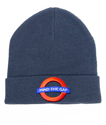 Licensed London Underground Mind the Gap Beanie Ski Hat 3D Raised Embroidery Famous Roundel