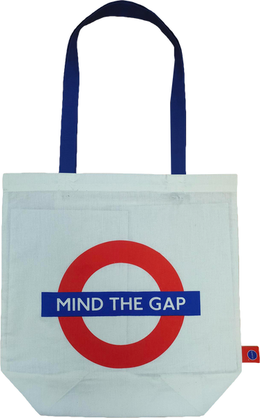 GWCC Licensed Official London Underground tote bag with tube map print London Icons back print Mind the Gap Roundel