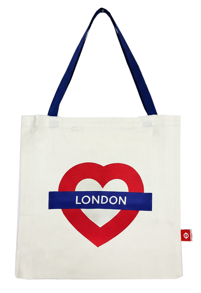 Licensed London Underground Tote Bags, with zip pocket inside, 6 Designs, London,Notting Hill, Camden Town, Oxford Circus, Piccadilly Circus and London Heart, Size 41 x 6 x 40 cm - British Heritage Brands