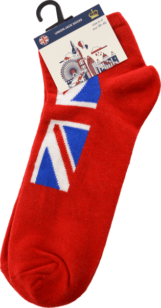 Union Jack British Men Crew Socks and Ankle(trainer) socks, colour Navy and Red, sizes 6-11 (39-46 Euro)