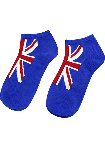Union Jack British Ladies Crew Socks and Ankle(trainer) socks, colour Navy and Red, sizes 4-7 (35-38 Euro)