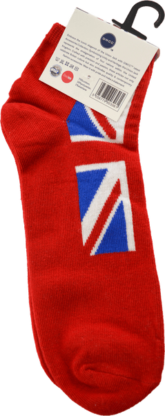 Union Jack British Ladies Crew Socks and Ankle(trainer) socks, colour Navy and Red, sizes 4-7 (35-38 Euro)
