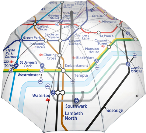 TFL8003 Licensed London Underground Tube Map print Dome/Golf Rain Umbrella
