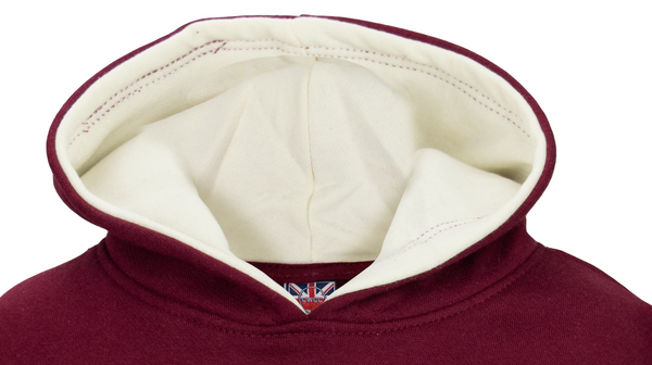 London England Kids Hoodie Hooded Sweatshirt Maroon Colour (LE129K) - British Heritage Brands