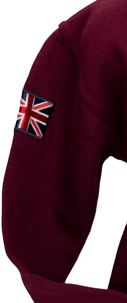 London England Kids Zipped Hoodie Hooded Sweatshirt Maroon Colour (LE129KZ) - British Heritage Brands