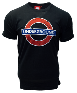 Licensed TFL101UND Unisex London Undergound T Shirt Black