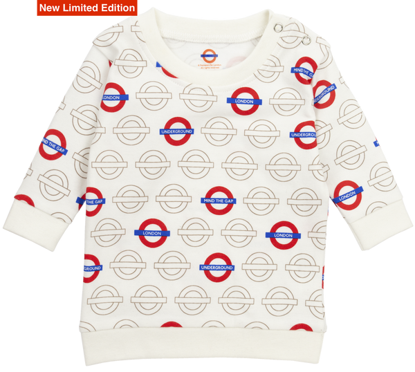 Licensed London Underground Mind the Gap Roundel Baby Sweatshirt New Limited