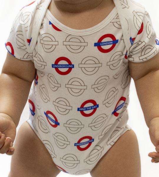 Licensed London Underground Mind the Gap Roundel Baby Grow New Limited Edition