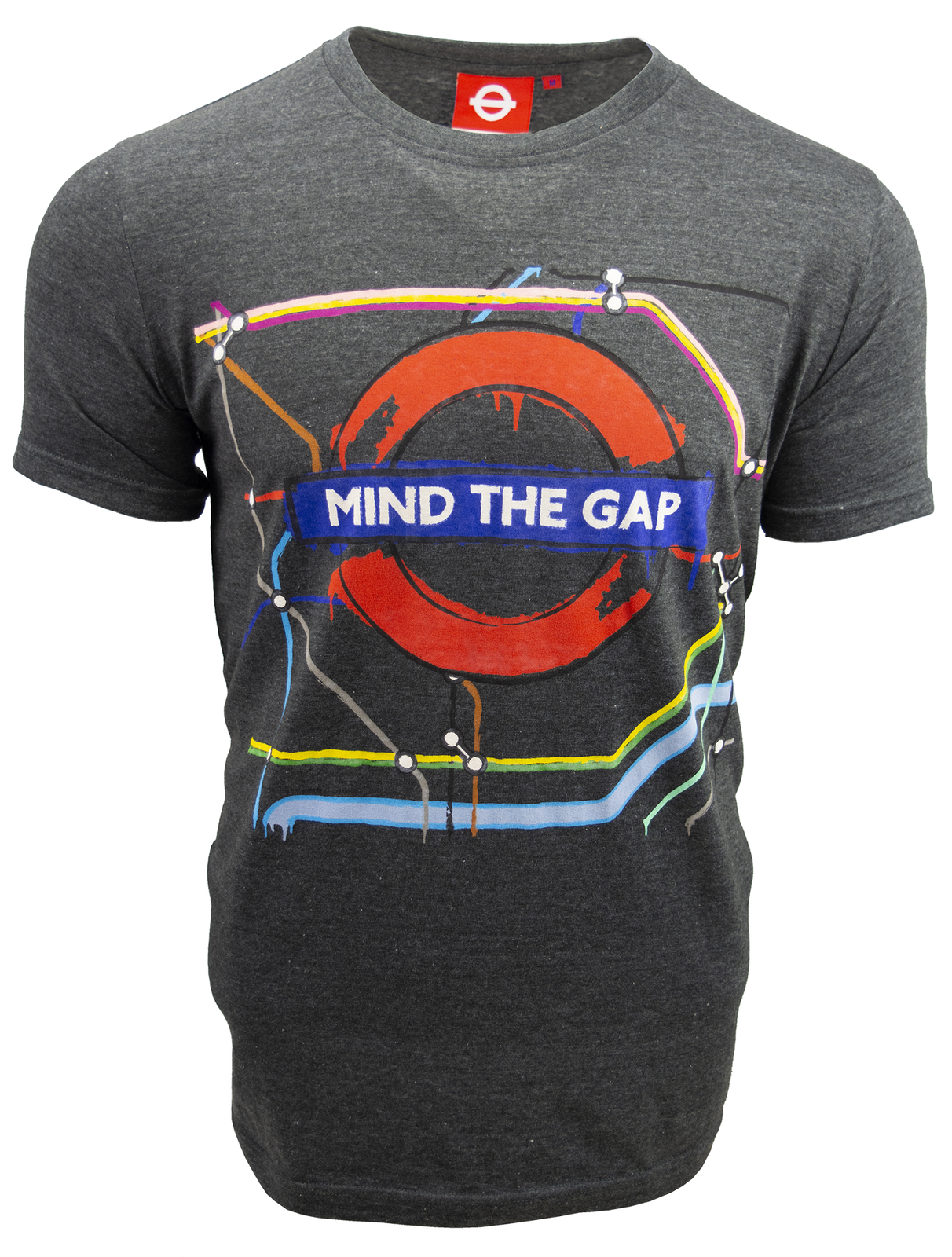 Licensed TFL103C Unisex Artistic Mind the Gap T Shirt Charcoal New