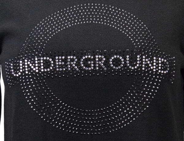 Licensed Underground Girls-Ladies Teens Hooded Crop top Diamante Studs