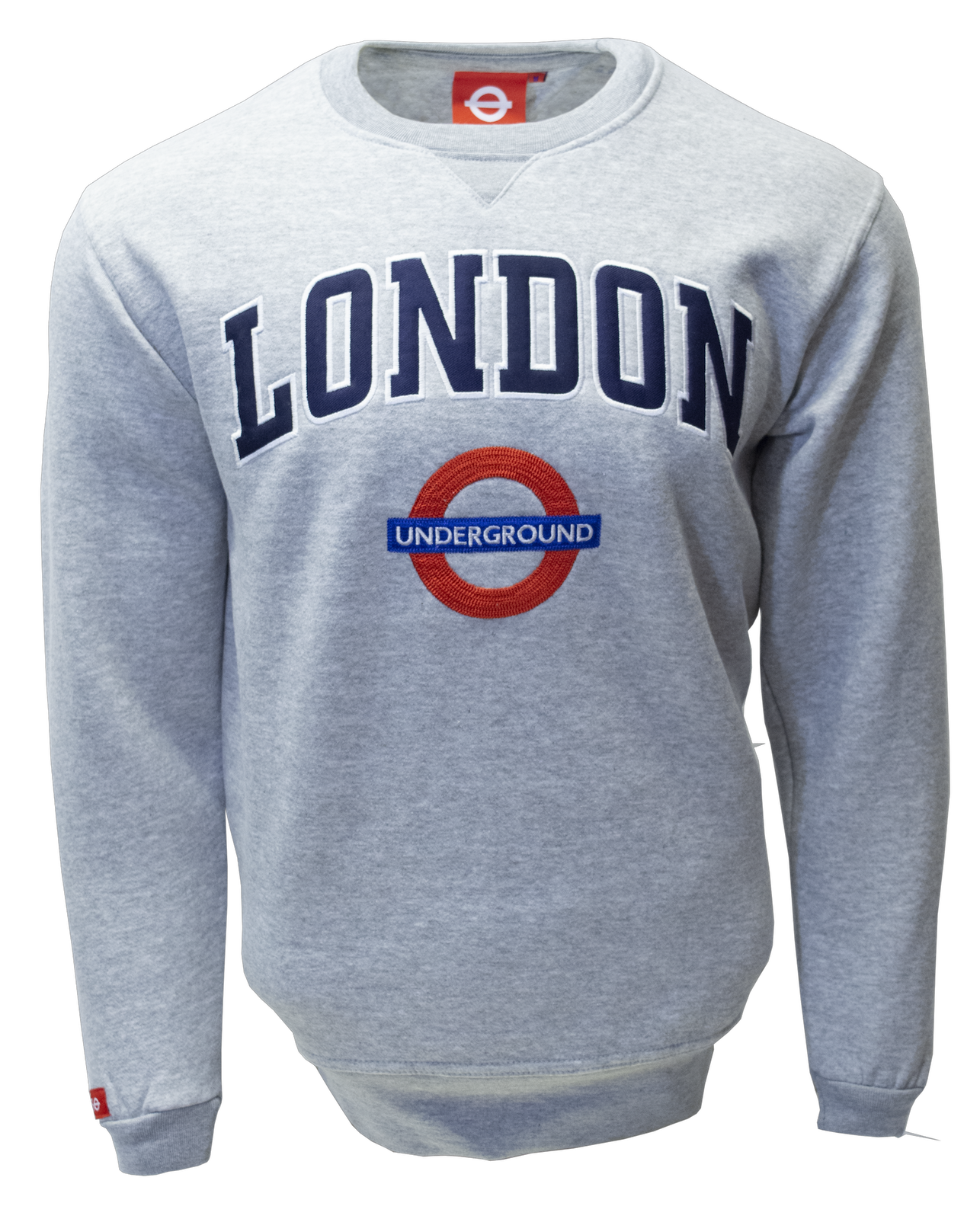 TFL201 Licensed Unisex London Applique Underground Sweatshirt Sports Grey - British Heritage Brands