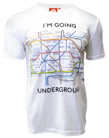 Licensed TFL104W Unisex London Undergound Tube Map T Shirt White