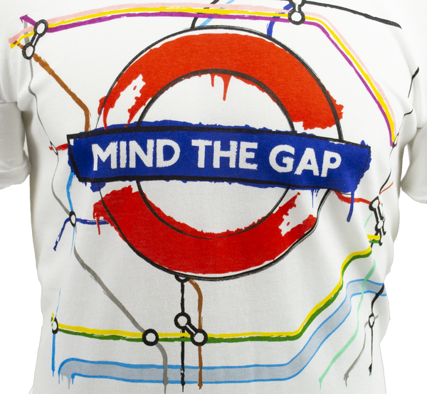 Licensed TFL103C Unisex Artistic Mind the Gap T Shirt White-New