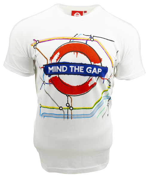 Licensed TFL103C Unisex Artistic Mind the Gap T Shirt White-New