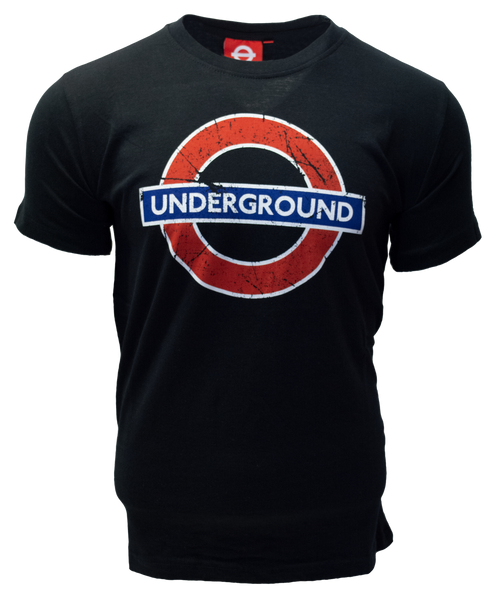 Licensed TFL101KUND Kids Unisex London Undergound T Shirt Black
