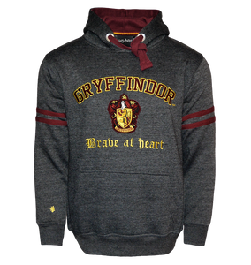 Licensed Unisex Gryffindor Hooded Sweatshirt-Charcoal Harry Potter